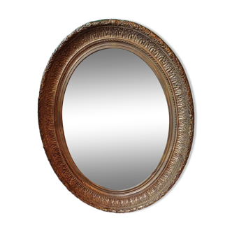 Miroir ovale en bois doré style Louis XVI  100 haut par 78 long