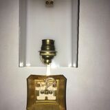 Pair of vintage 1950 brass wall light  perspex