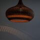 Vintage Danish mid-century rattan pendant light, made in the 1960s.