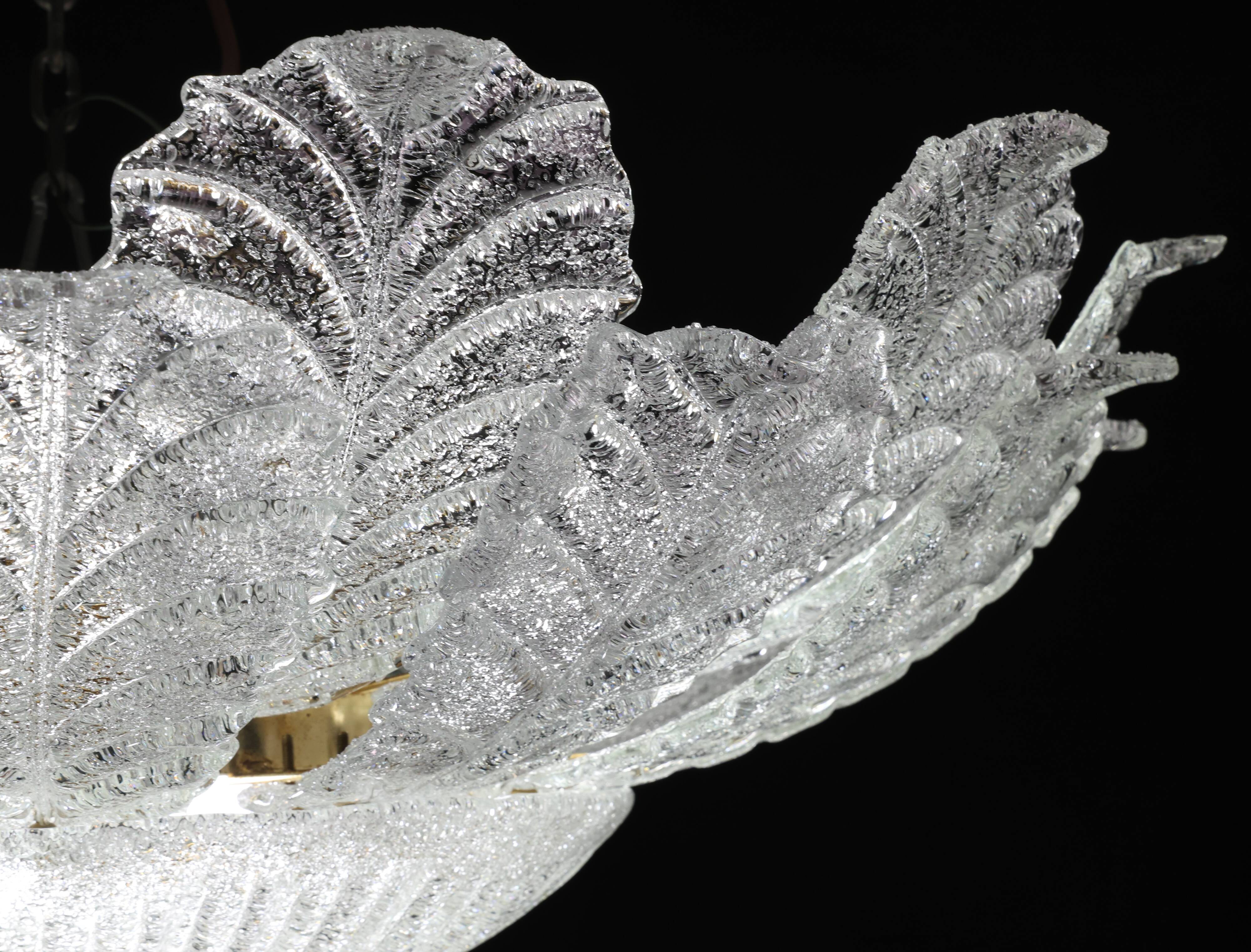 Turin, Large Size Italian Murano Glass Ceiling Light or Flush Mount, 1970s