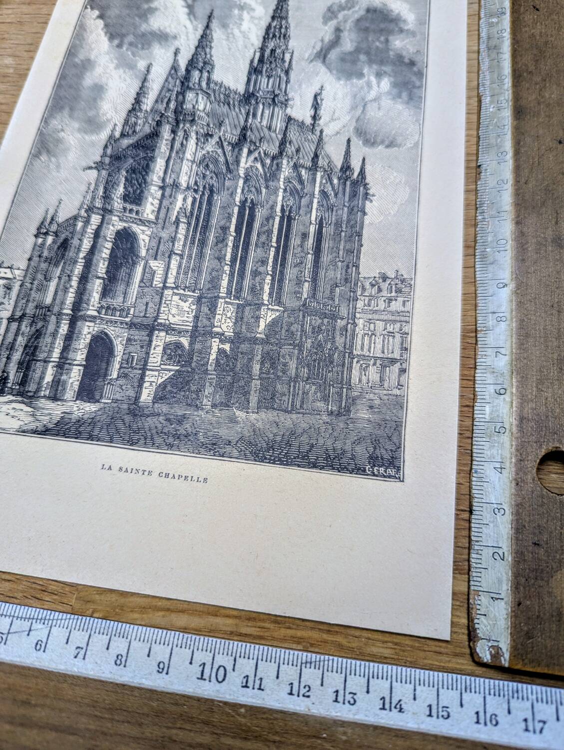 The Sainte-Chapelle, Paris, vintage engraving 1906. Authentic.