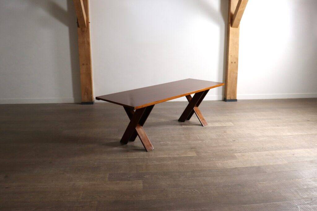 TL58 dining table in walnut by Marco Zanuso for Poggi, Italy 1960s