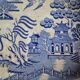 English earthenware dish 19th Staffordshire willow pattern decoration