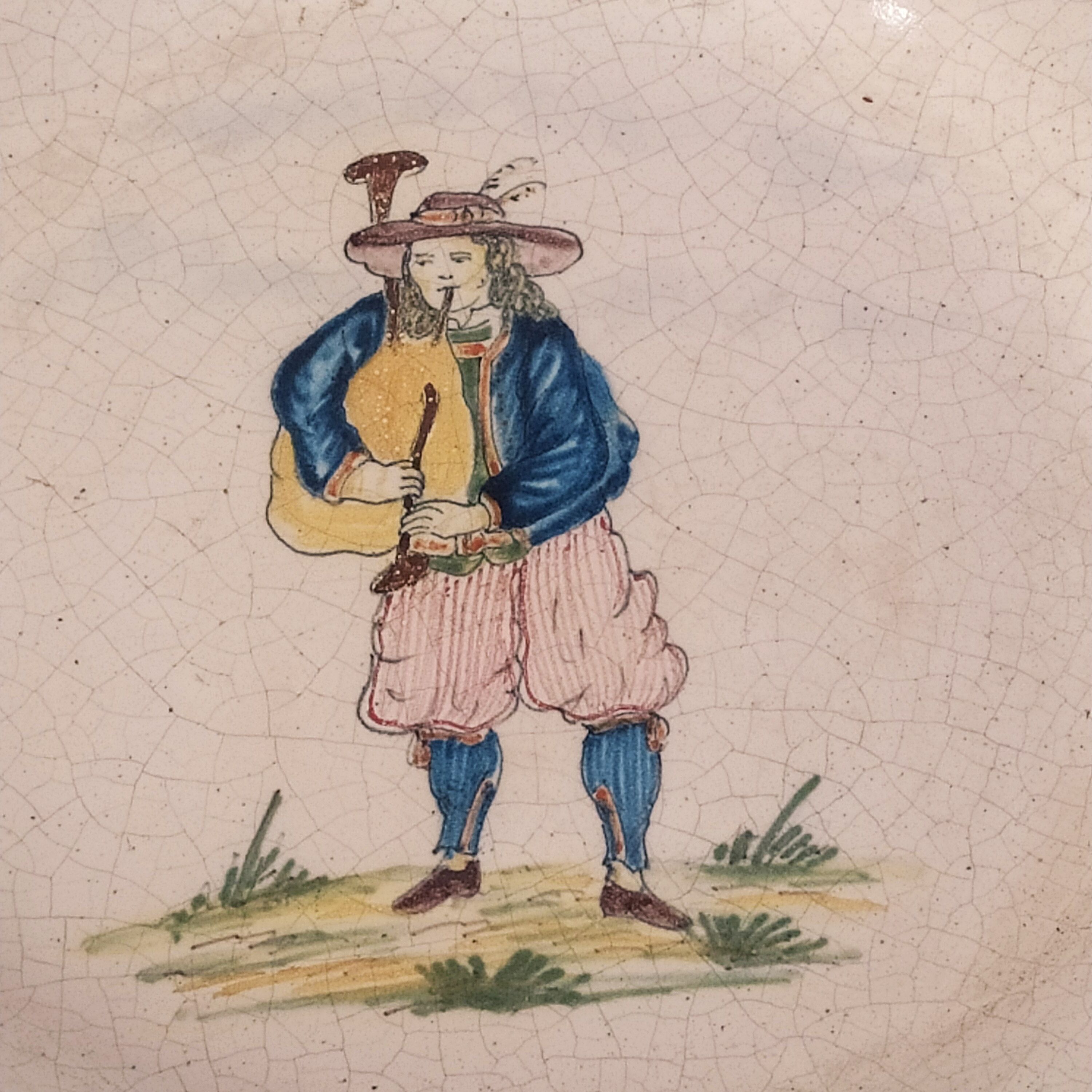 Pair of old plates faience of malicorne