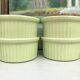 Set of 8 pastel green ramekins (anise) signed France