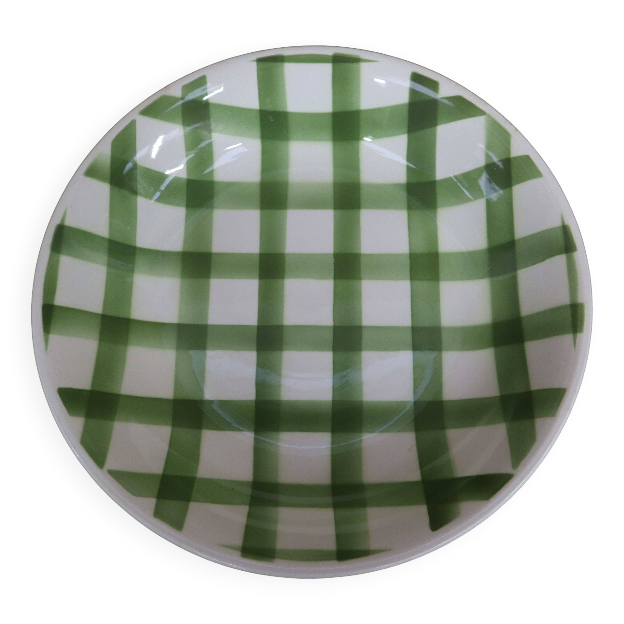 Round half-deep dish Moulin Des Loups "Nappe" model Green