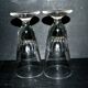 Verres à café de Bistrot Mazagran ancien 1900 en verre soufflé épais et taillé