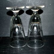 Antique Mazagran Bistro coffee glasses from 1900 in thick, cut blown glass