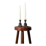 Pair of antique bronze candlesticks, bohemian country decor