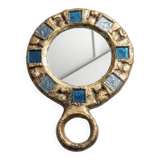 Hand mirror in gilded lead by Irena Jaworska (student of Line Vautrin)