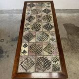 Table basse en palissandre et céramique par P. Jessen, Danemark, années 1960-1970