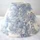 Abat-jour toile jouy bleu