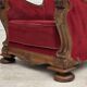 1950s, Danish relax armchair, furniture velour, carved oak wood.