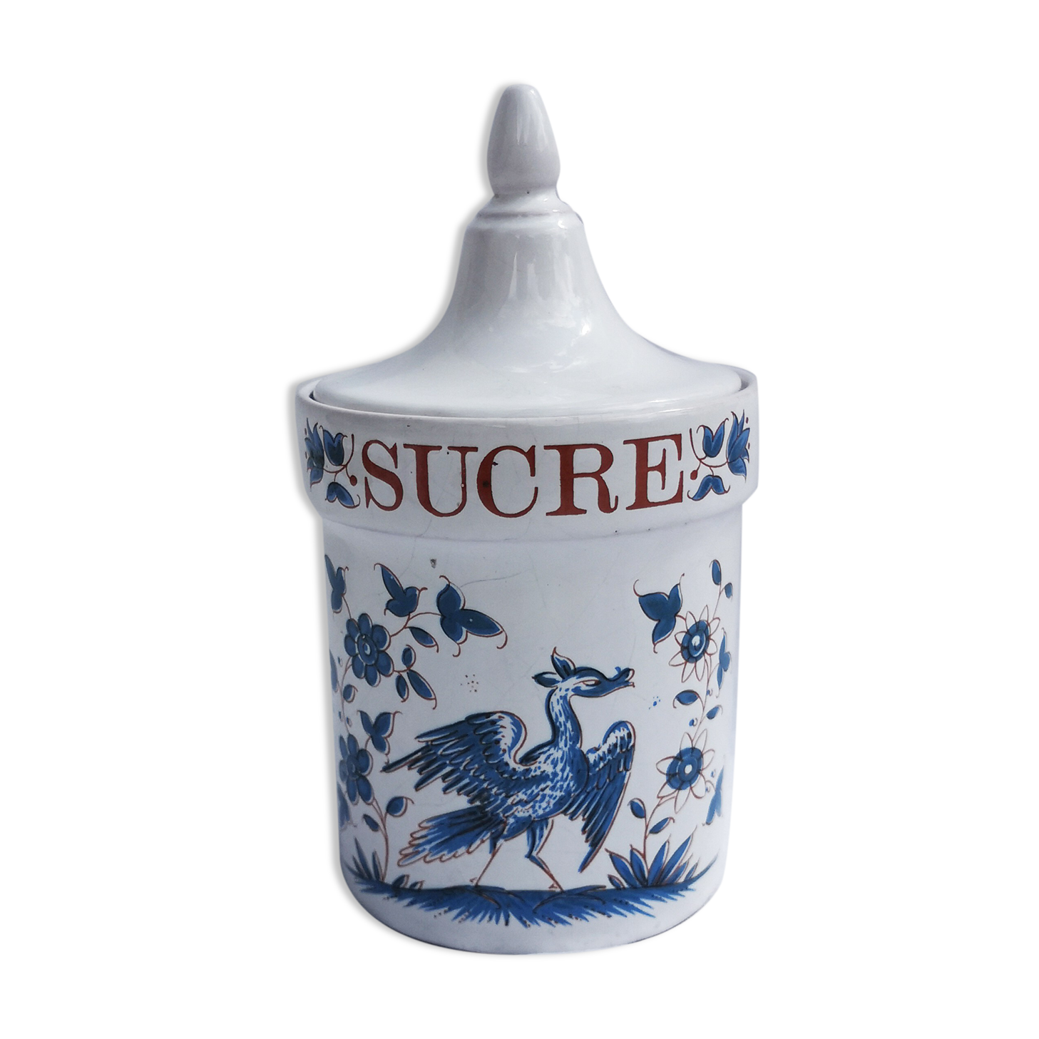 Moustiers porcelain sugar pot