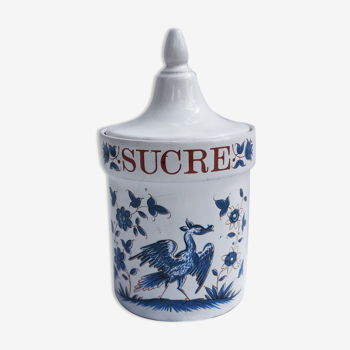 Moustiers porcelain sugar pot