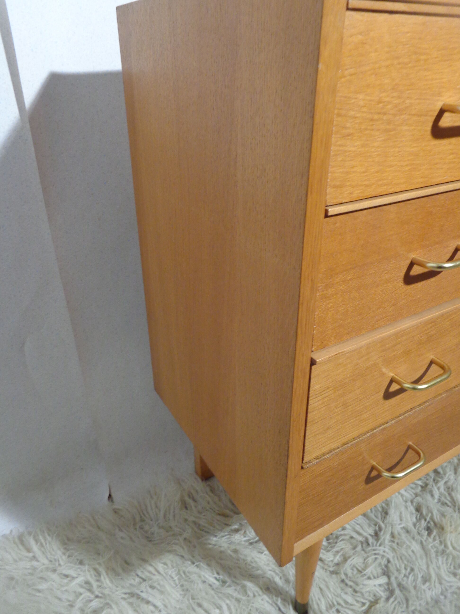 Vintage chest of drawers from the 60s honey color