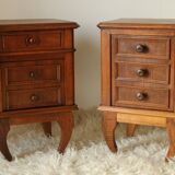 Pair of old walnut bedsides