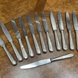 Set of 12 large silver-plated knives from the French Navy