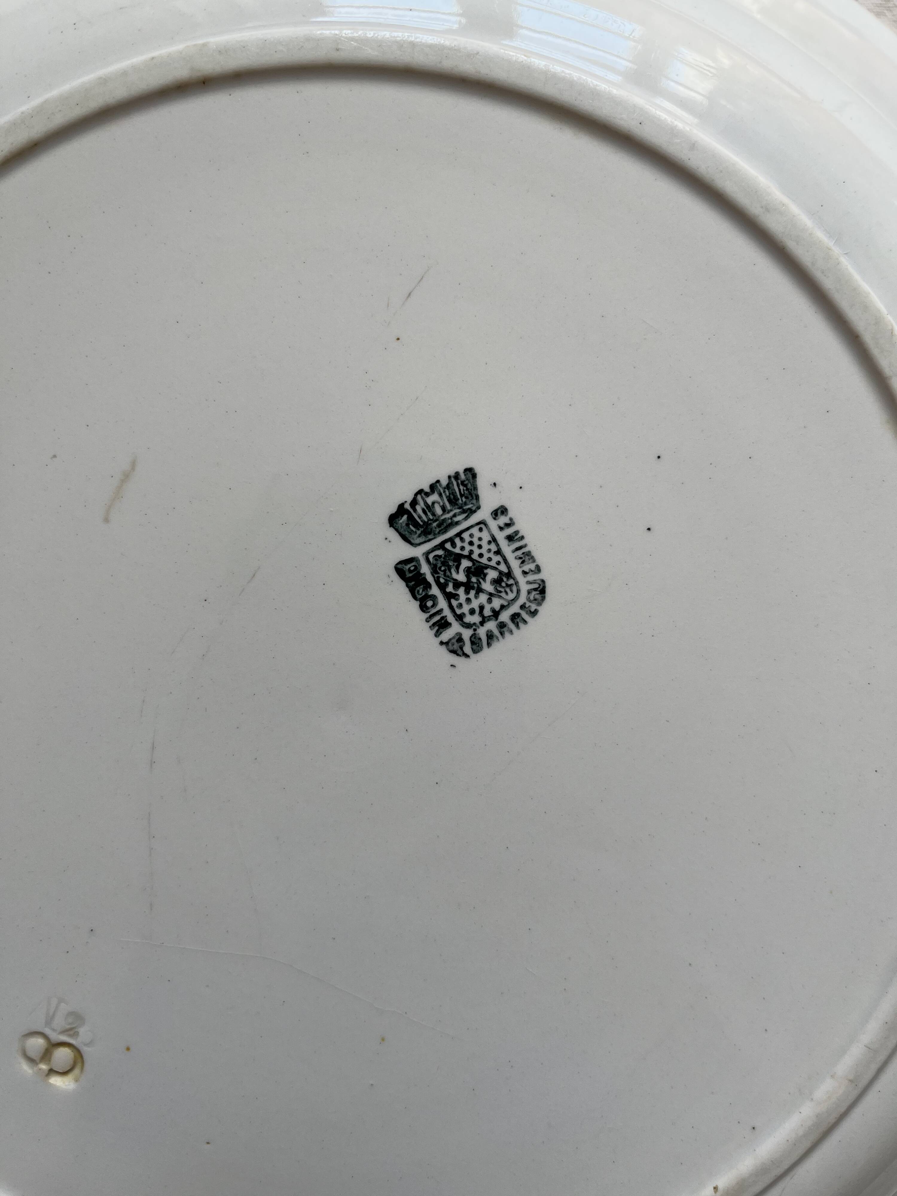Hollow dish in ivory iron earth Digoin Sarreguemines