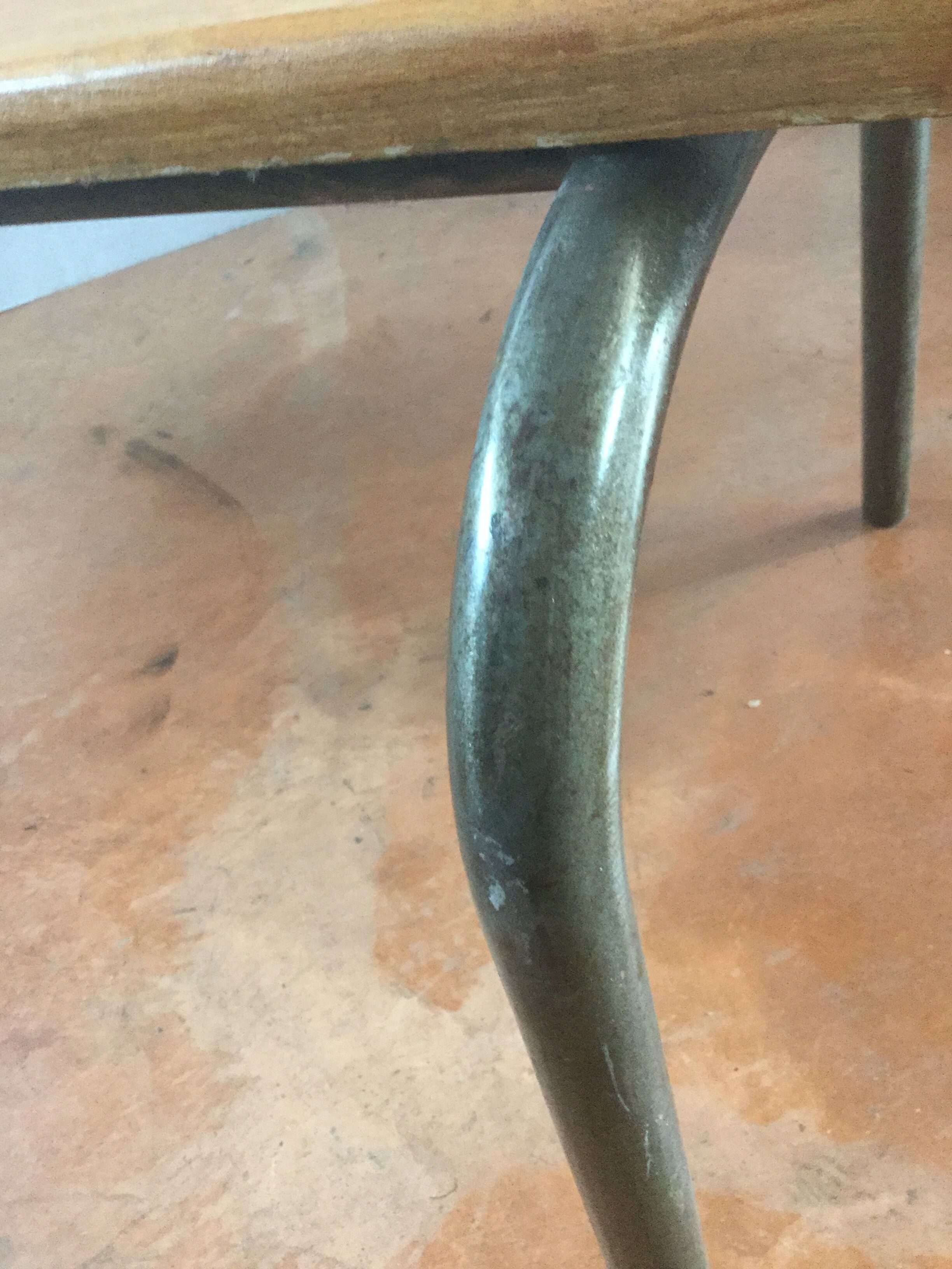 Former school bench with back