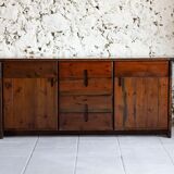 Enfilade by Silvio Coppola in stained solid wood, 1970.