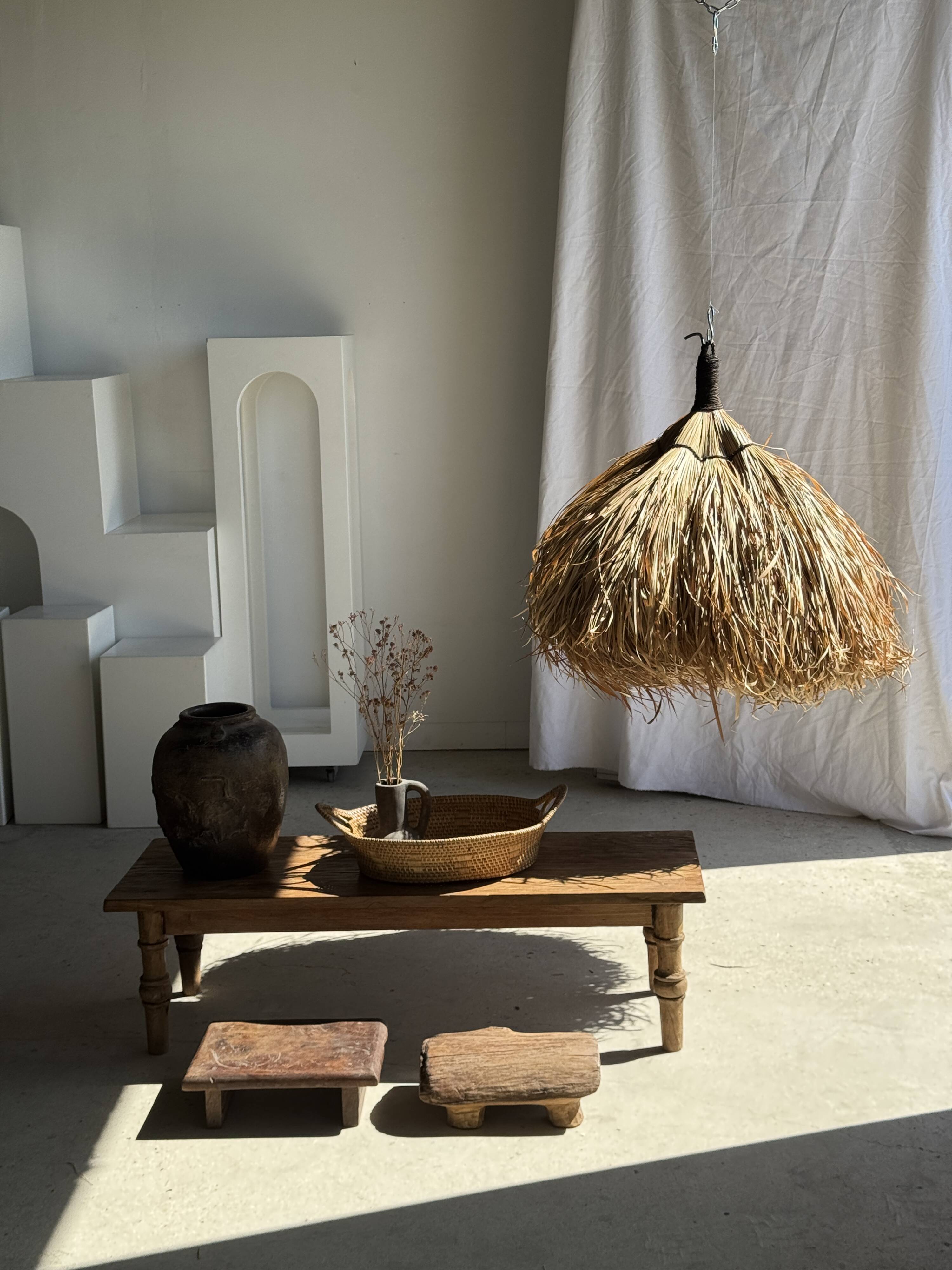 Suspension ou abat-jour en fibres naturelles alang alang H60 D60