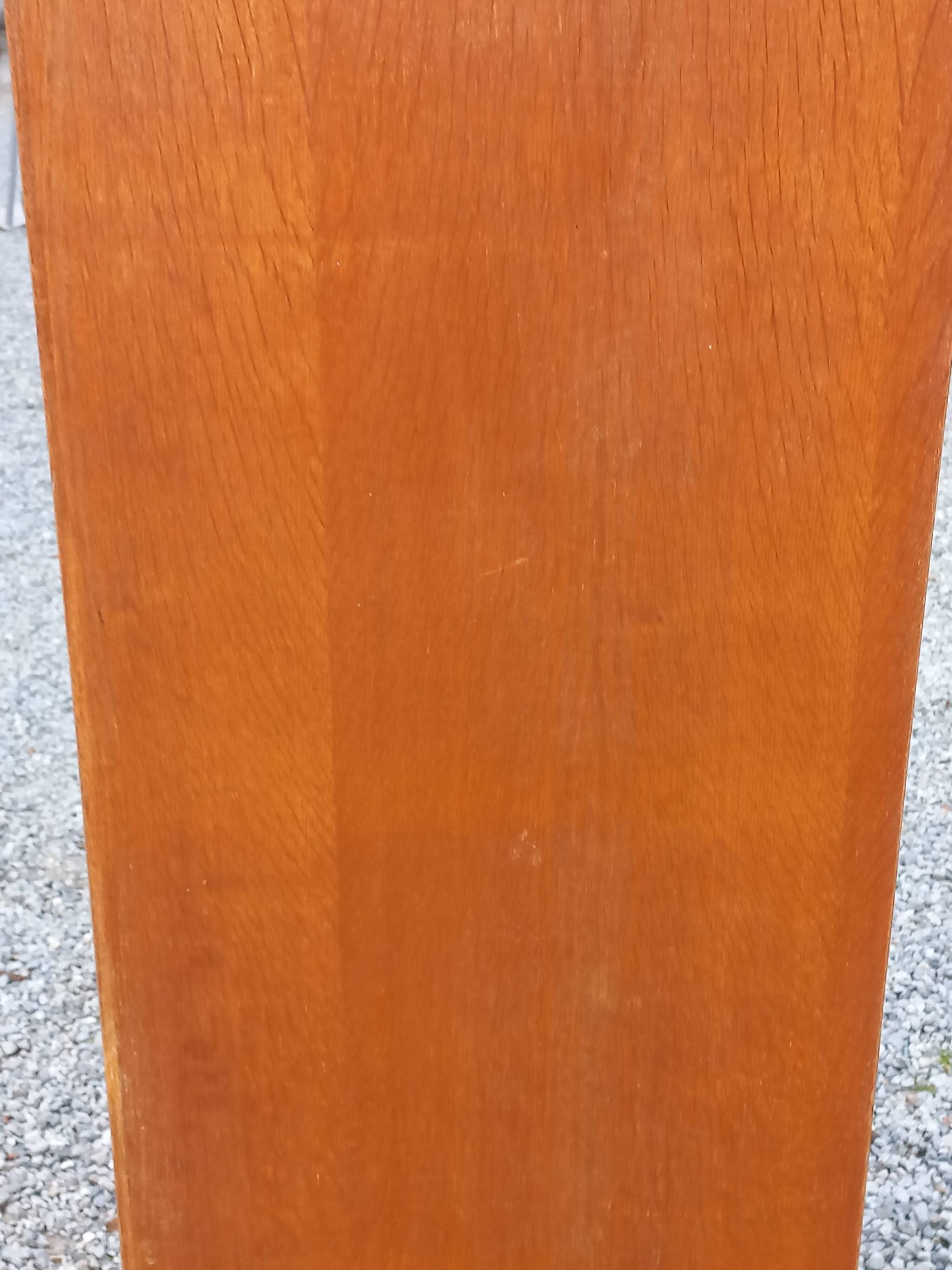 Vintage oak wardrobe with metal legs from the 1950s.