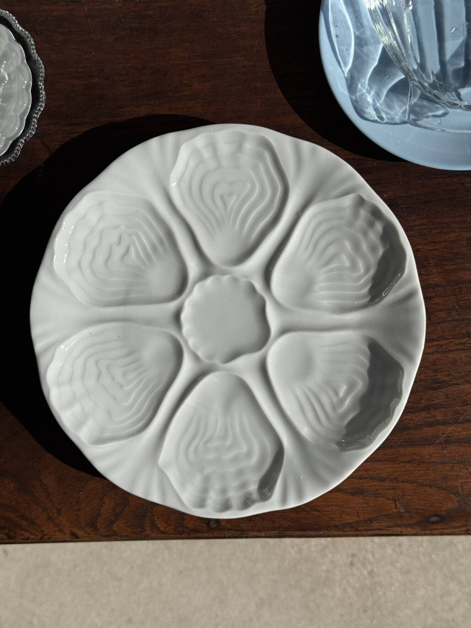 Set of 4 oyster plates Limoges France D25