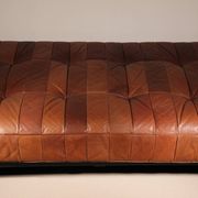 Lit de jour 'DS-80' en cuir patchwork cognac par De Sede, Suisse