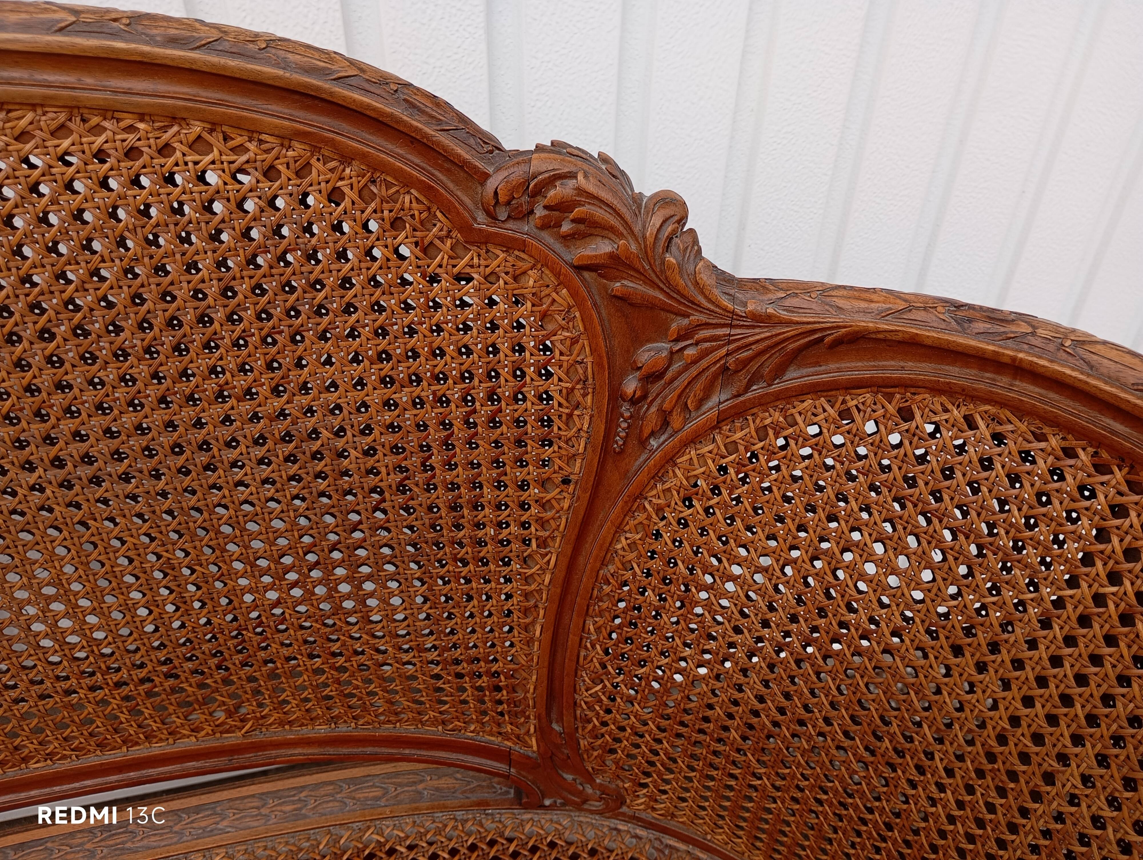 Caned bench in Louis XVI style