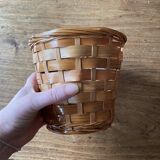 Pot, basket, rattan wicker basket - vintage