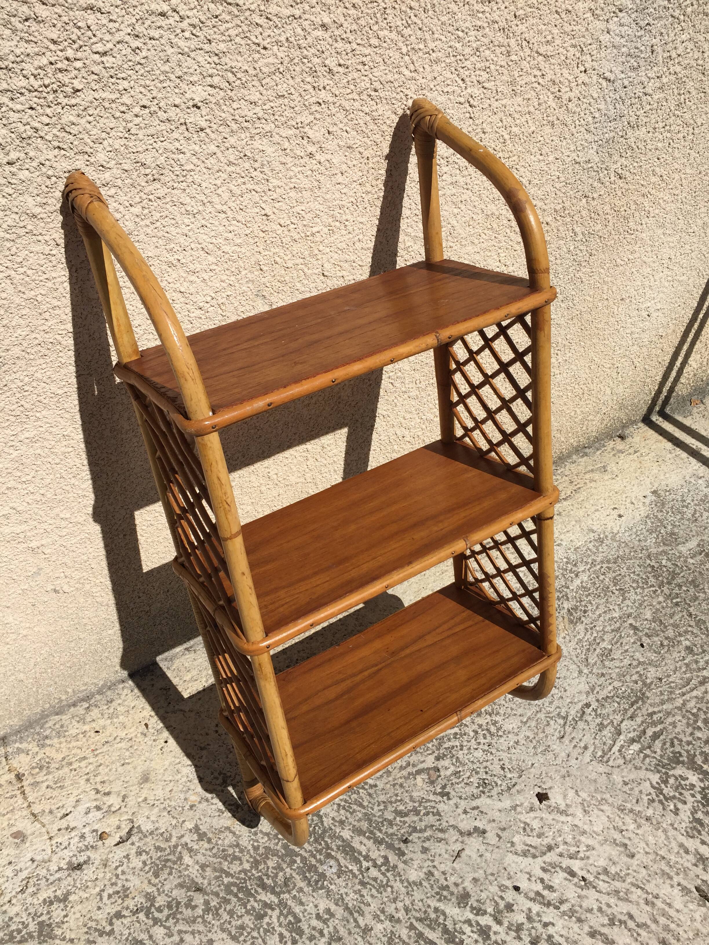 Vintage rattan shelf