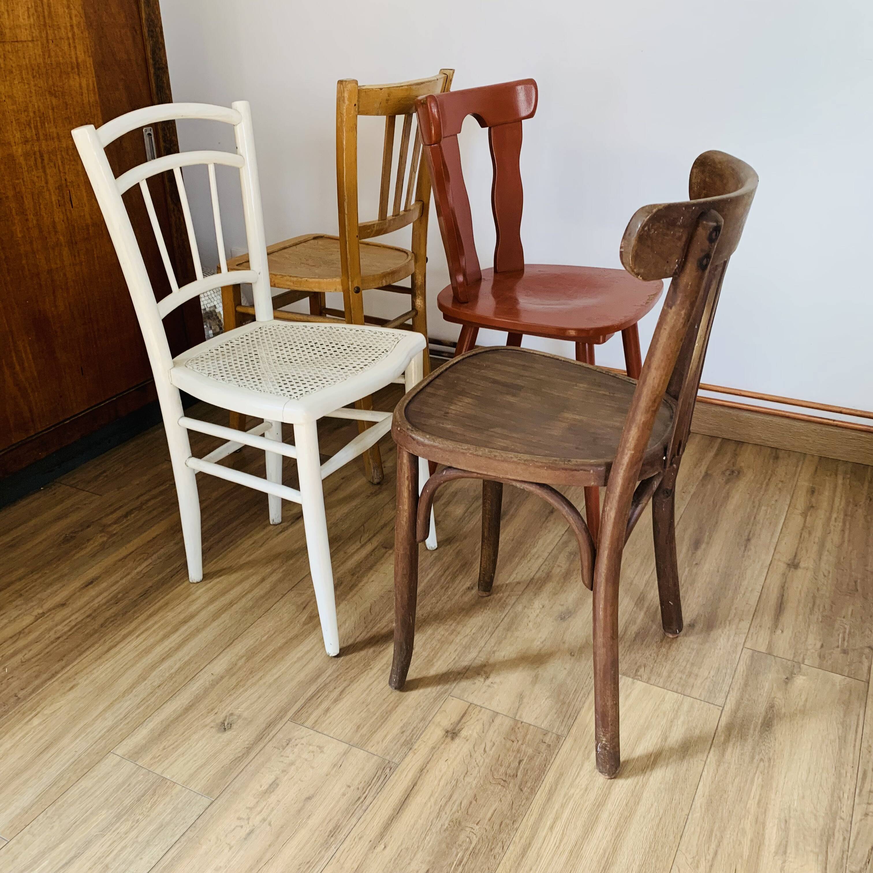 Set of 4 mismatched chairs