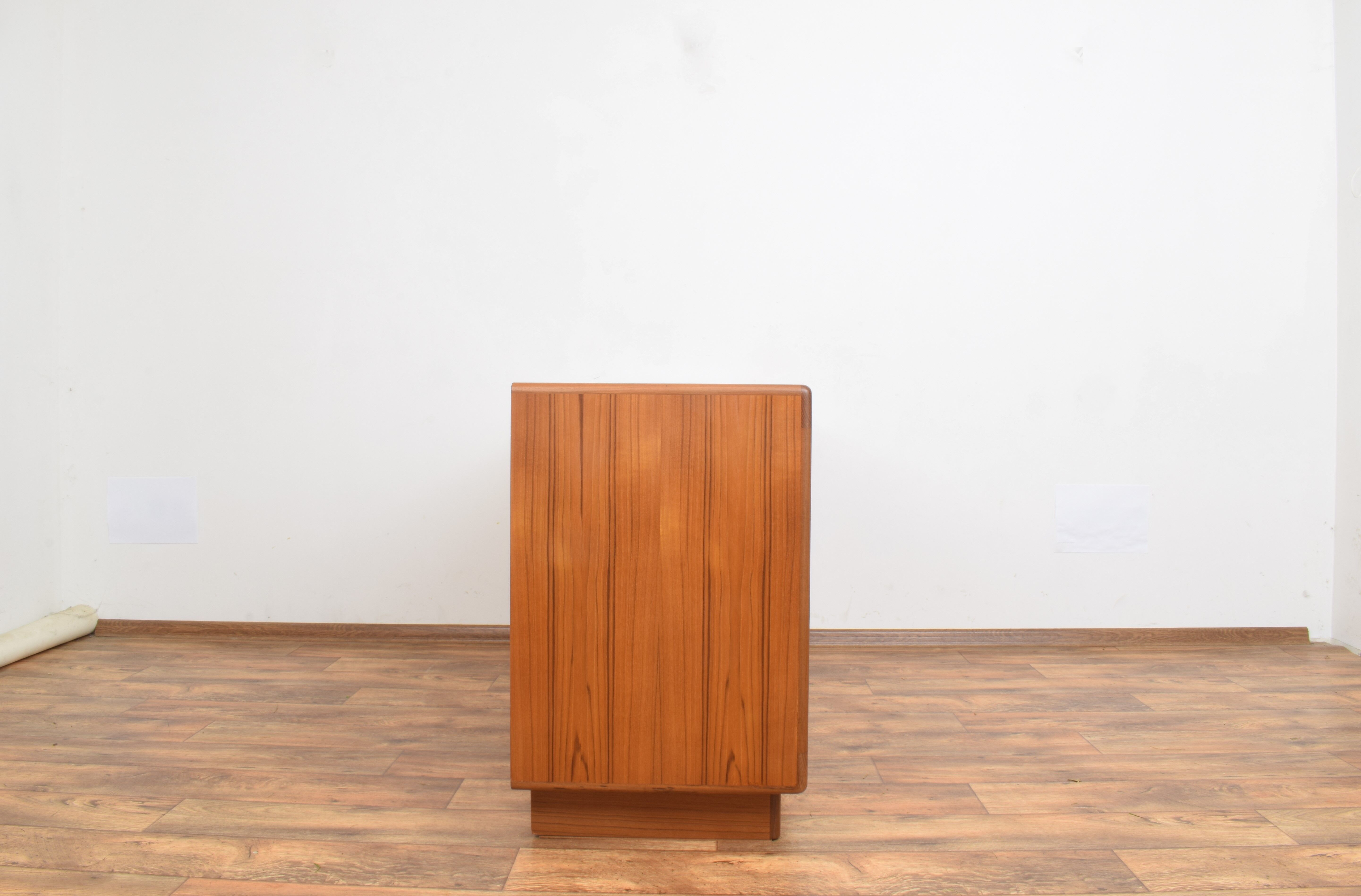 Mid-century danish teak sideboard with tambour doors from dyrlund, 1960s.