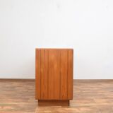 Mid-century danish teak sideboard with tambour doors from dyrlund, 1960s.