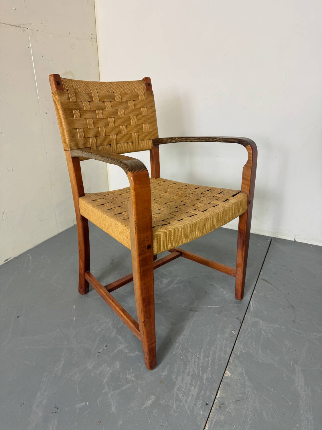 High quality Scandinavian Style Wood and Rope Armchair, 1970s