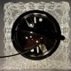 Square porthole ceiling light in chiseled glass from the 60s-70s