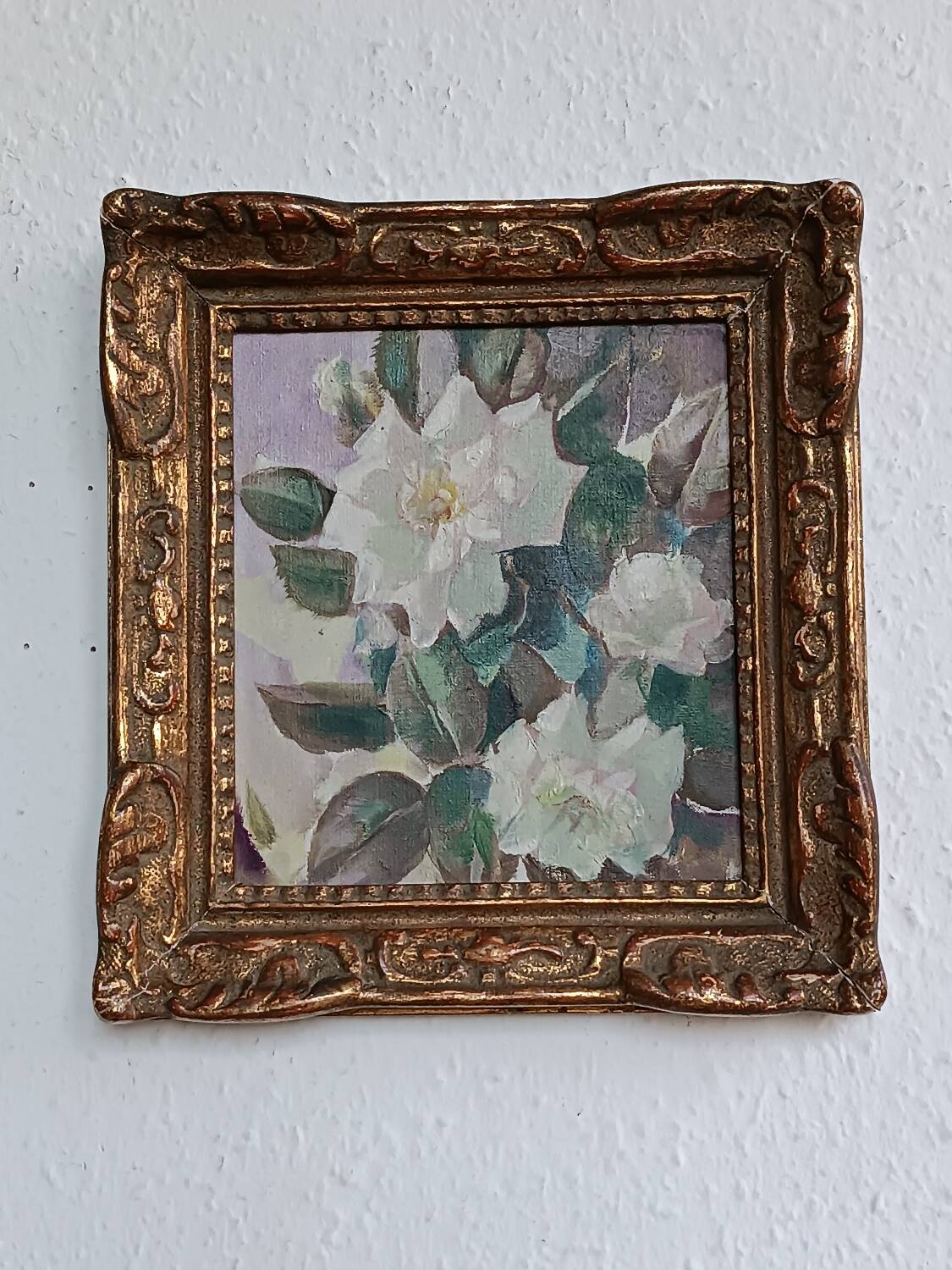 Oil painting, still life with roses