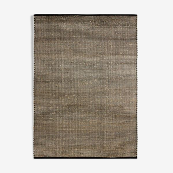 Carpet in jute and black cotton 190 x 290 cm