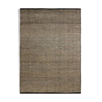 Carpet in jute and black cotton 190 x 290 cm