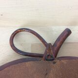 Miroir pomme en rotin vintage 33x34cm
