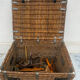 SNCF wicker trunk – vintage industrial chest from the 1940s