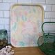 Tray old vintage flowers resin fiber