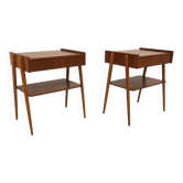 Set de 2 tables de chevet en teck, Carlström, Suède, 1960