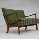 1960s, Danish 2-seater sofa, furniture wool, beech wood, original.