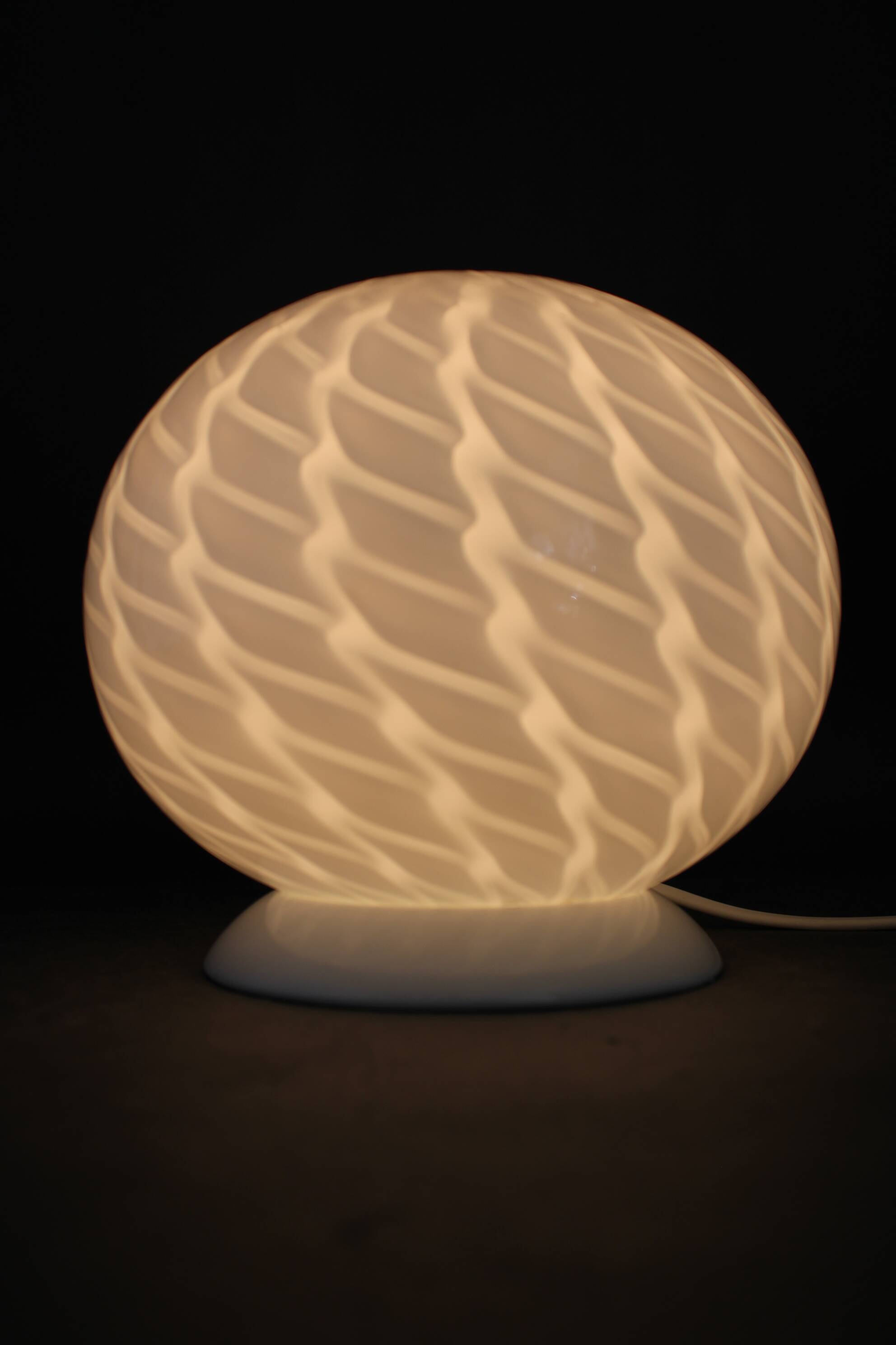 1980s Glass Globe Table Lamp , Italy