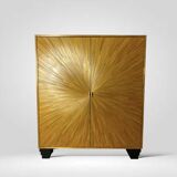 Straw marquetry cabinet