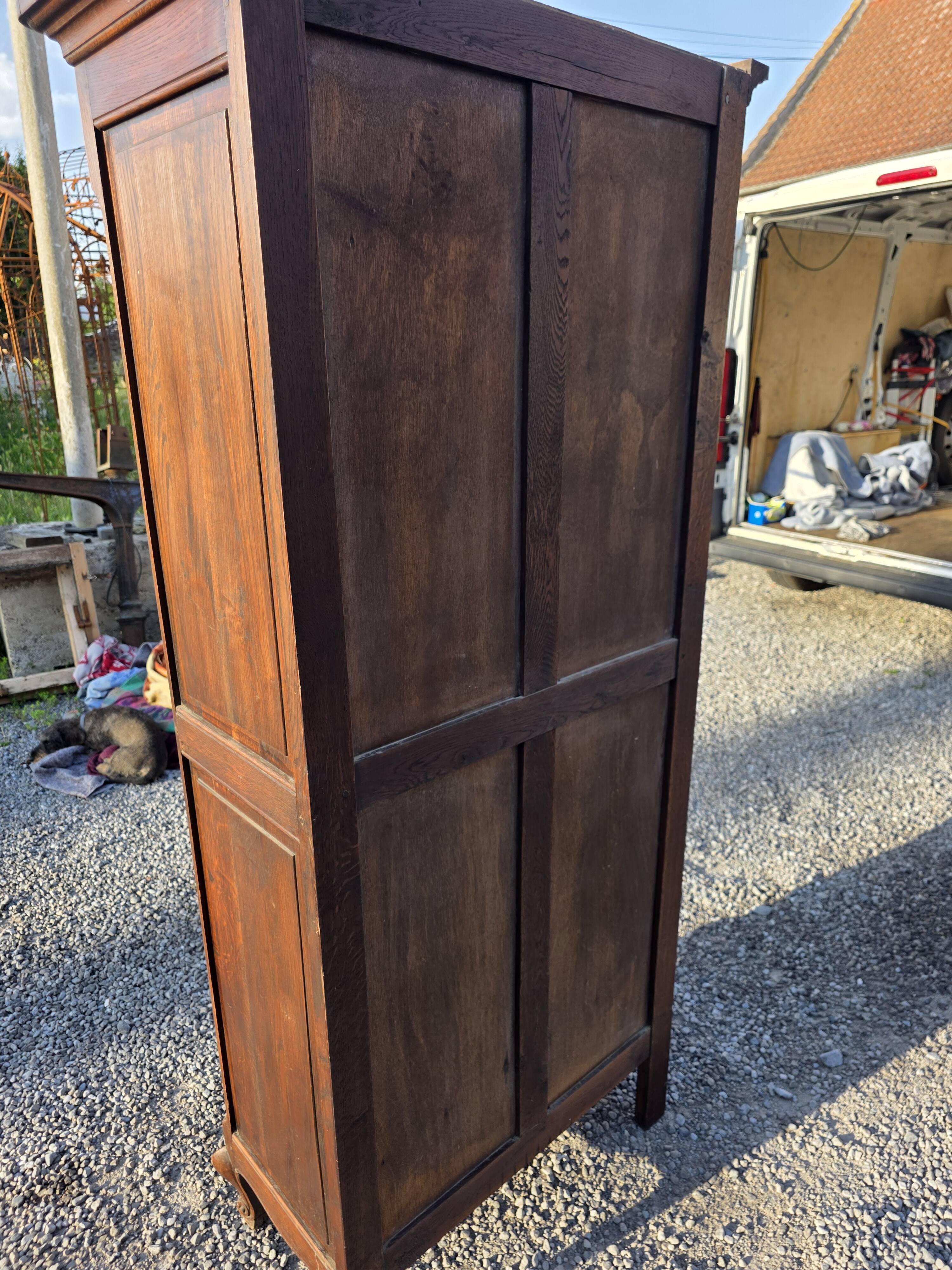Louis XV style bonnetière in solid oak
