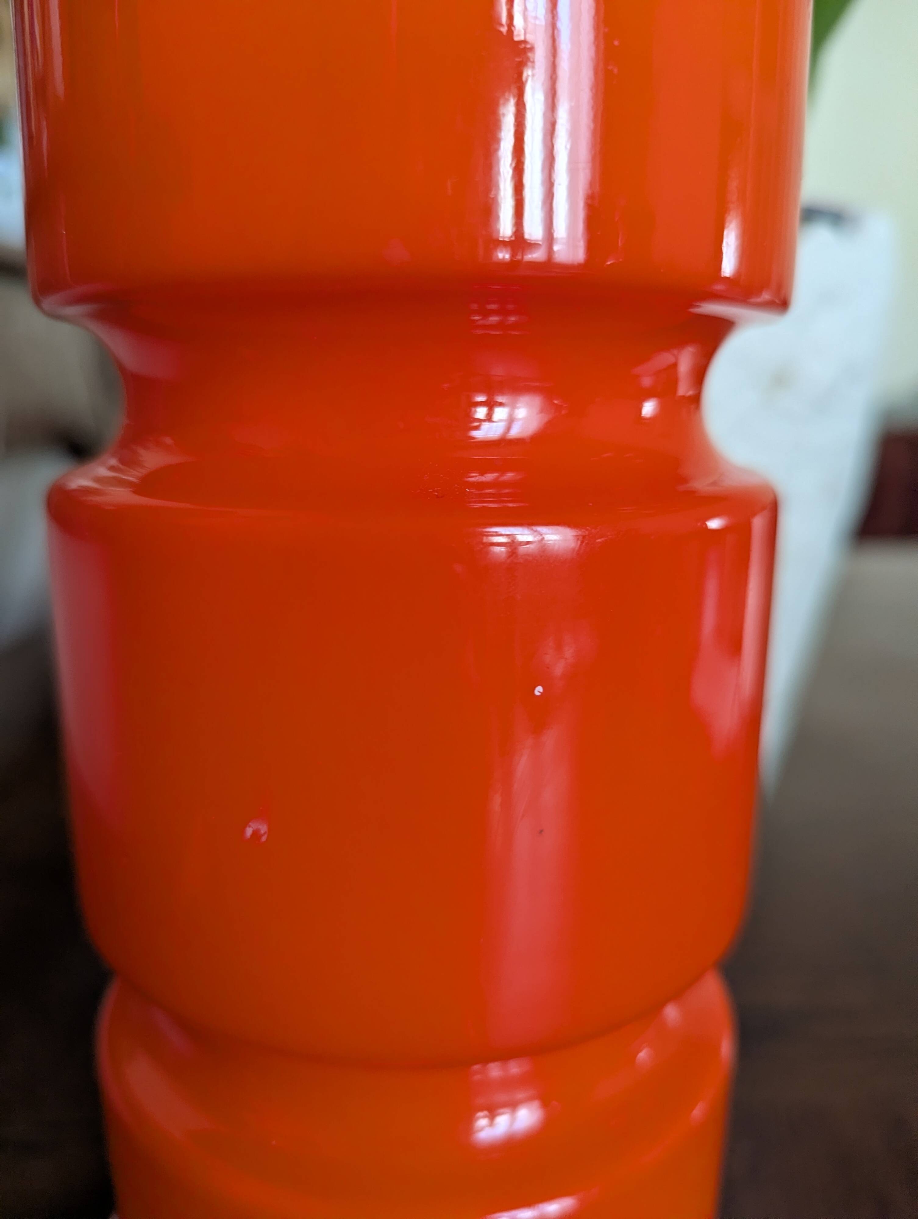 Lampe à poser Space Age en opaline orange, années 70