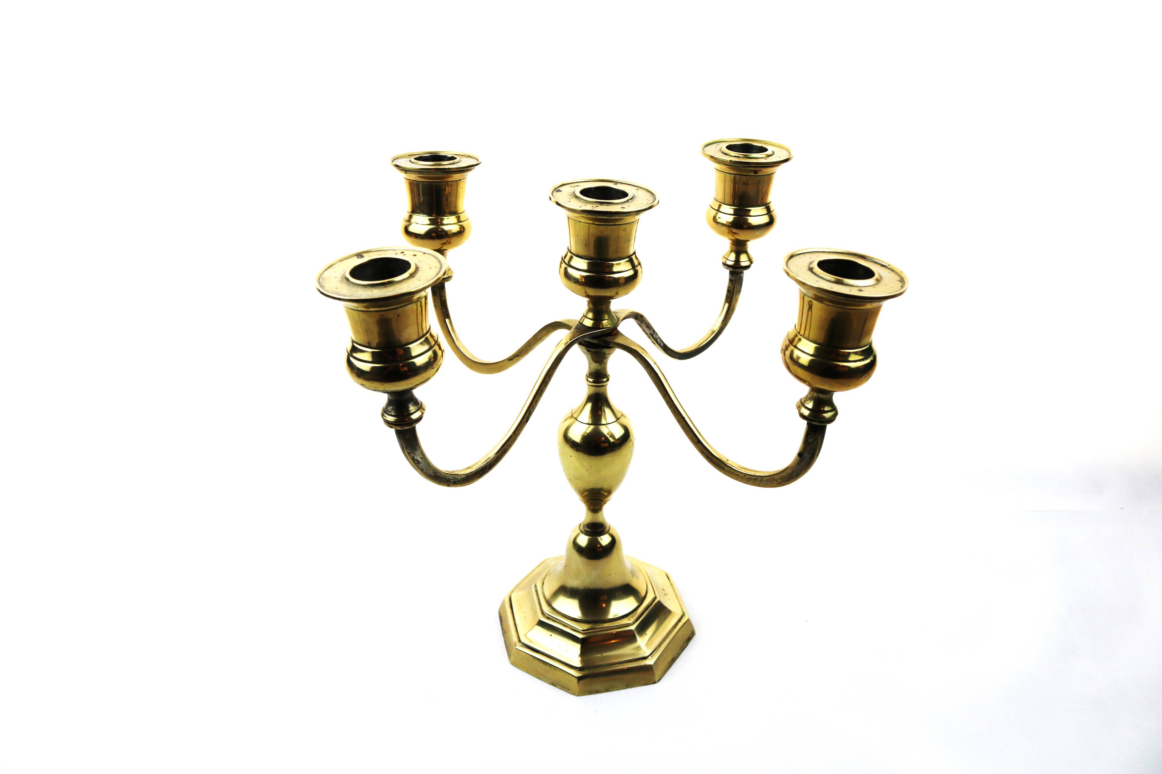 Golden 5-arm candlestick